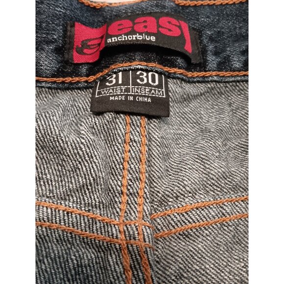 Mens Vtg 90s Easy Anchor Blue Baggy Skater Grunge Blue Denim Jeans 31 x 30 - Picture 10 of 11